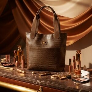 Mario Valentino Brown Monogram Tote Bag